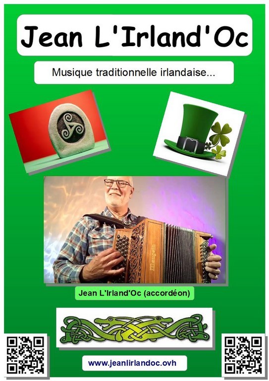 Jean L'Irland'Oc. Musique trad. irlandaise. Grand Figeac